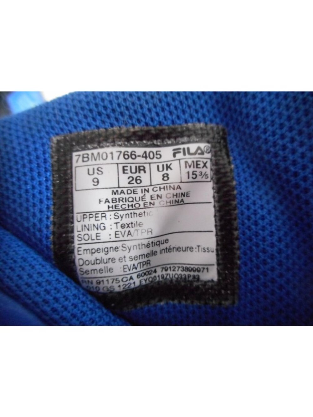 EUC Fila youth Shoes Size US 9 UK 8 EU 26 Blue black high top - Picture 6 of 6